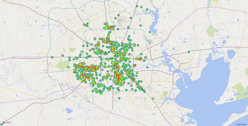 Gun Related Crimes Heat Map