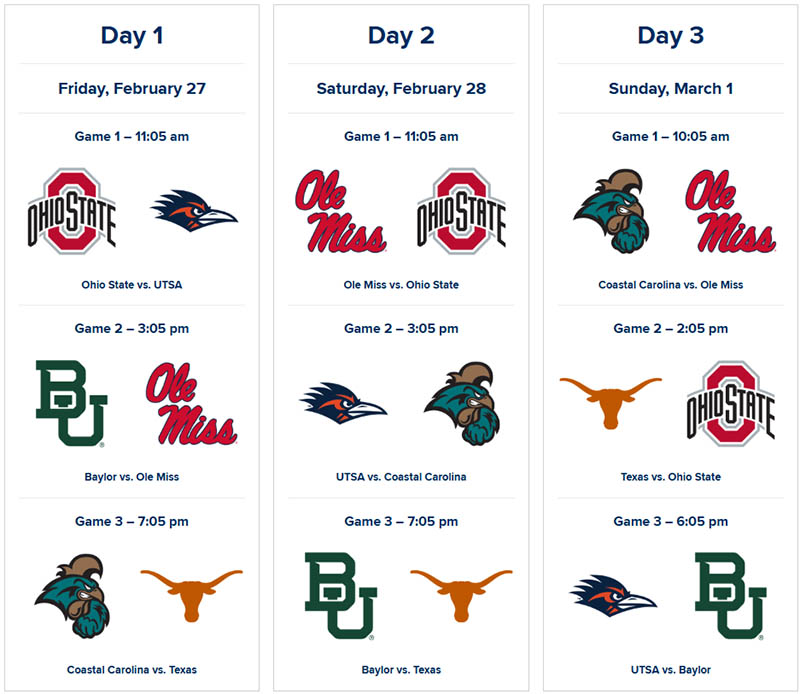 2026 College Classic Baseball Schedule