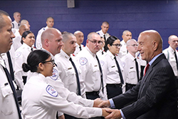 Mayor Whitmire Greeting Police Academy Cadets