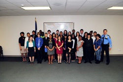 Houston Police Department Assistant Chief Brian J. Lumpkin and members of the Youth-Police Advisory Counci