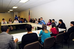 Houston Police Department Assistant Chief Brian J. Lumpkin and members of the Youth-Police Advisory Counci