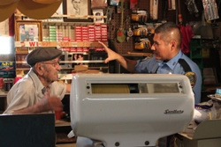 HPD Senior Police Officer Joe Sanchez inspects an east Houston convenience store.