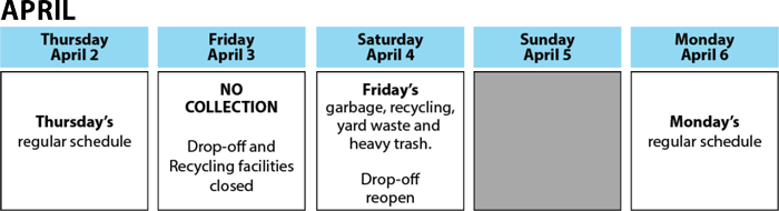 Image of Monday and Tuesday service move to Tuesday and Wednesday